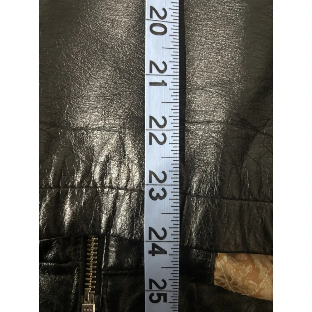 Wilsons Leather Women's L Paisley Lined Black Zip Up Jacket Coat